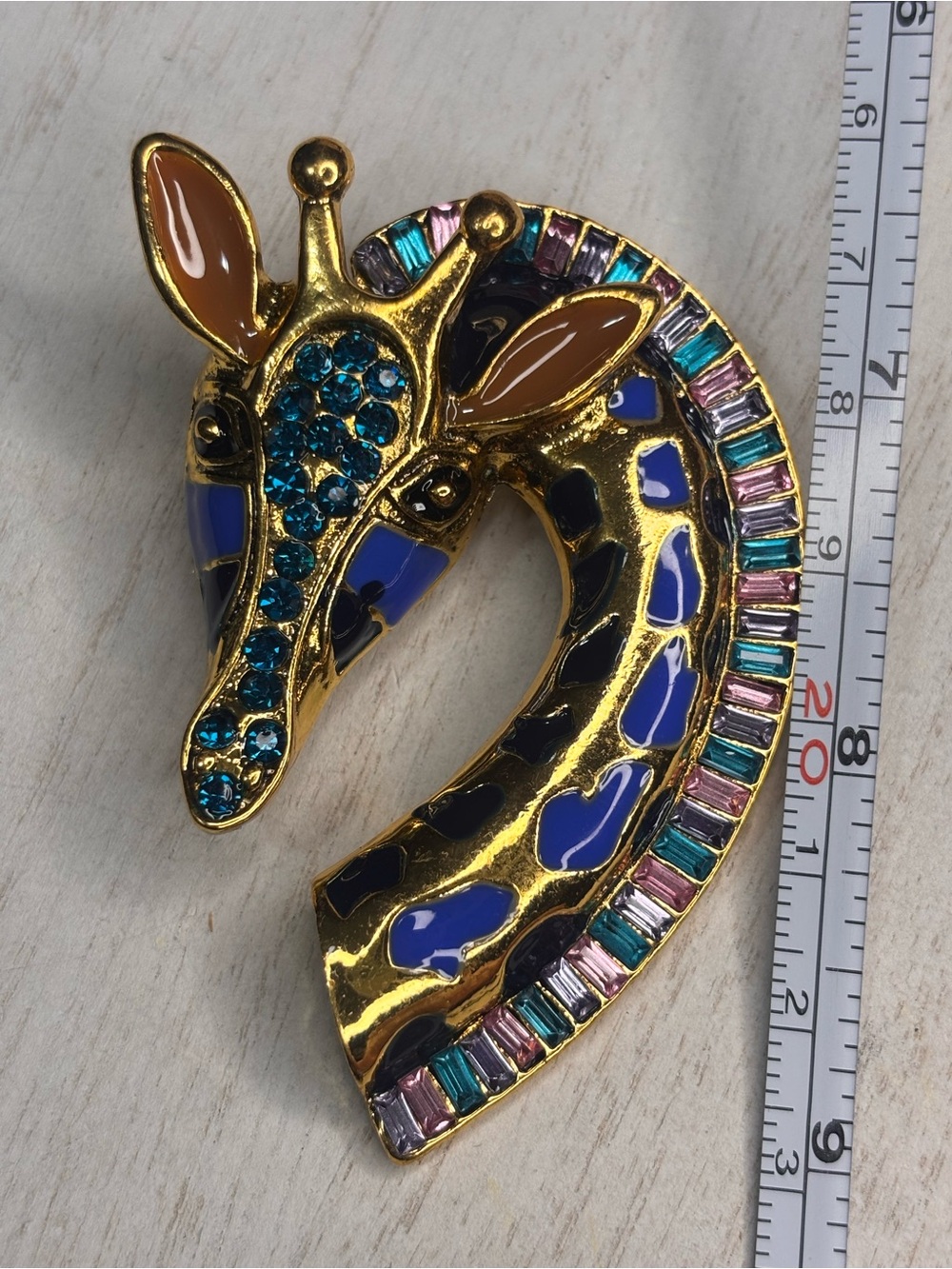Colorful Abstract Giraffe Brooch Pin - Picture 2 of 3